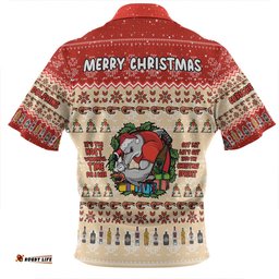 Redcliffe Dolphins Christmas Custom Chrissie Spirit Zip Polo Shirt