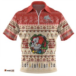 Redcliffe Dolphins Christmas Custom Chrissie Spirit Zip Polo Shirt
