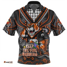 Wests Tigers Aboriginal Inspired Naidoc Week Custom For Die Hard Fan Supporters Zip Polo Shirt