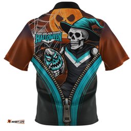 Port Adelaide Halloween Night Reaper Zipper Zip Polo Shirt