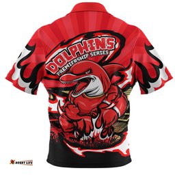Redcliffe Dolphins Premiership Series Sports Gear Zip Polo Shirt