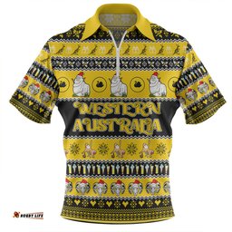 Western Australia Big Things Christmas Custom Giant Ram Zip Polo Shirt