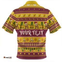 Queensland Big Things Christmas Custom The Big Pineapple Zip Polo Shirt
