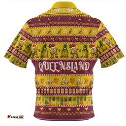 Queensland Big Things Christmas Custom The Big Pineapple Zip Polo Shirt