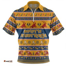 South Australia Big Things Christmas Custom The Big Lobster Zip Polo Shirt