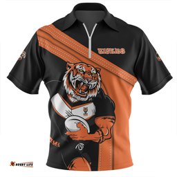 Wests Tigers Custom Team Of Us Die Hard Fan Supporters Zip Polo Shirt