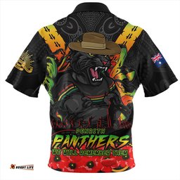 Penrith Panthers Ripped Legacy Of The Game The ANZAC Spirit Lives On Zip Polo Shirt