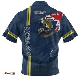 North Queensland Cowboys Happy Australia Day Flag Scratch Style Zip Polo Shirt