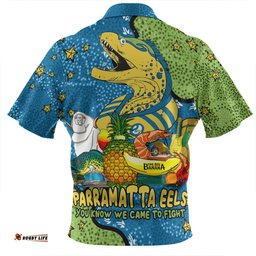 Parramatta Eels Custom Australian Big Things Zip Polo Shirt
