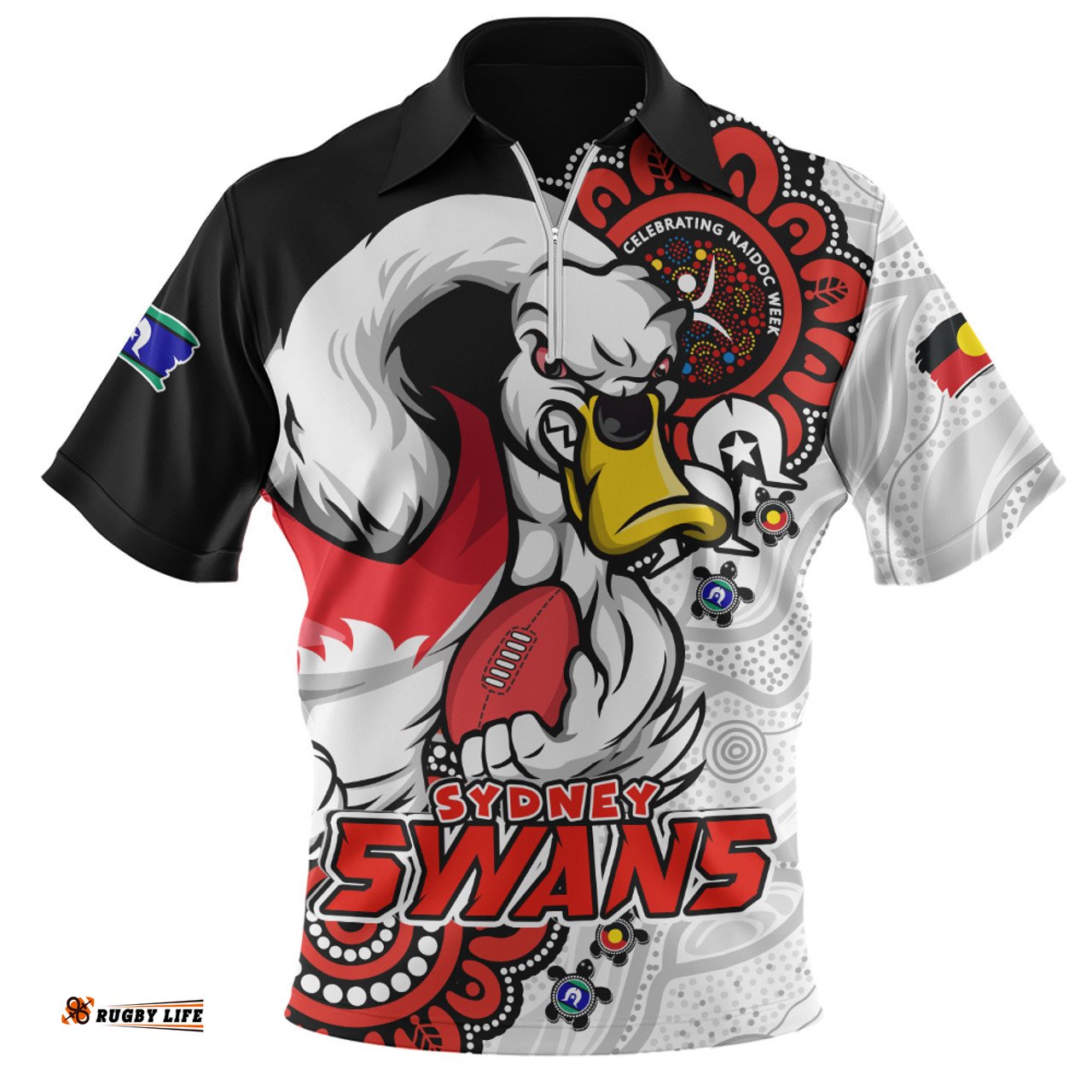 Sydney Swans Power Through Generations NAIDOC Edition Zip Polo Shirt