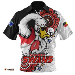 Sydney Swans Power Through Generations NAIDOC Edition Zip Polo Shirt