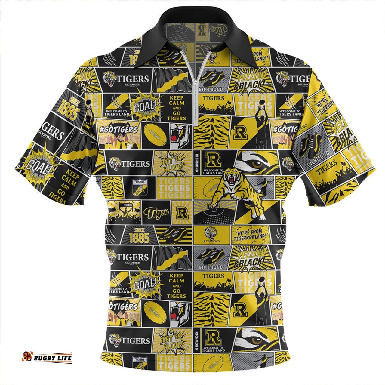 Richmond Legacy Of The Pride Comic Style Zip Polo Shirt