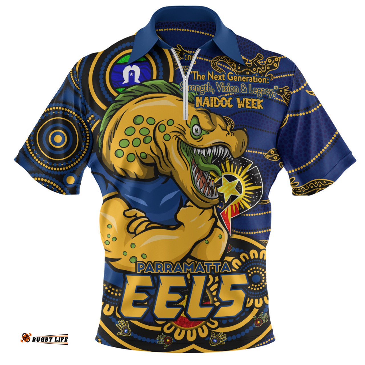 Parramatta Eels Spirit Of NAIDOC Series Zip Polo Shirt