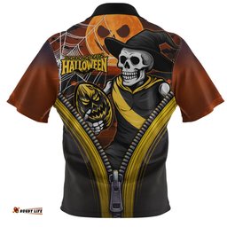 Richmond Halloween Night Reaper Zipper Zip Polo Shirt