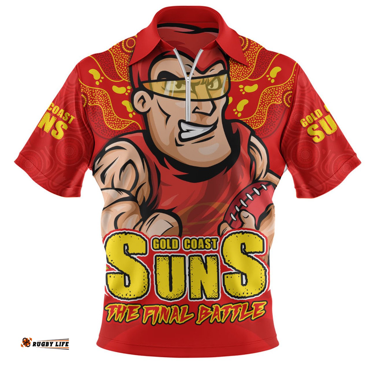 Gold Coast SUNS Final Clash Battle Edition Zip Polo Shirt