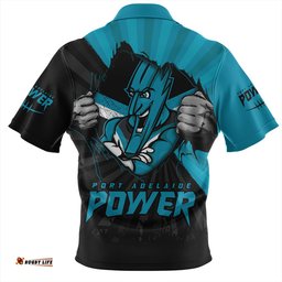 Port Adelaide Breaking Through Fan Design Zip Polo Shirt