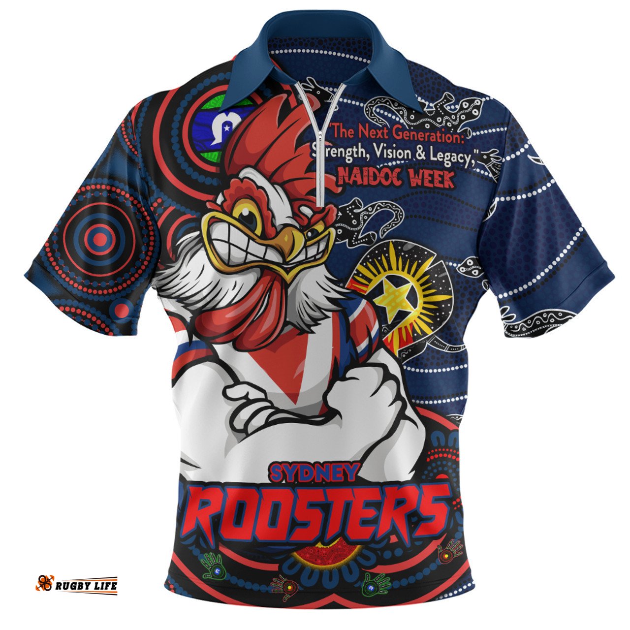 Sydney Roosters Spirit Of NAIDOC Series Zip Polo Shirt