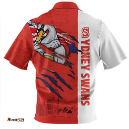 Sydney Swans Burning Passion Of Power Scratch Style Zip Polo Shirt
