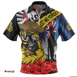 Richmond Anzac Day Honor United In Spirit Zip Polo Shirt