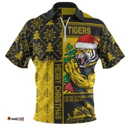 Richmond Merry Christmas Knit Style Festive Spirit Zip Polo Shirt