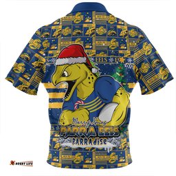 Parramatta Eels Merry Ugly Christmas Comic Style Zip Polo Shirt