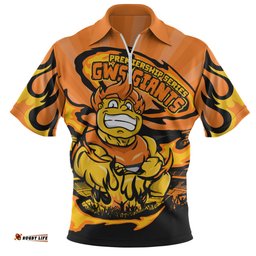 GWS GIANTS Premiership Series Flame Edition Zip Polo Shirt