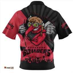 Essendon Breaking Through Fan Design Zip Polo Shirt