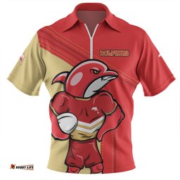 Redcliffe Dolphins Custom Team Of Us Die Hard Fan Supporters Zip Polo Shirt