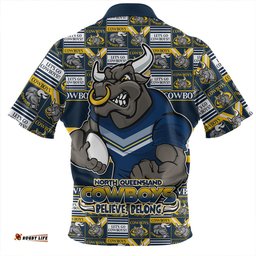 North Queensland Cowboys Champions Pride Comic Style Zip Polo Shirt