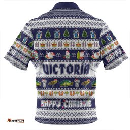 Victoria Christmas Custom Happy Chrissie Ugly Style Zip Polo Shirt