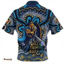 Gold Coast Titans Aboriginal Inspired Naidoc Week Custom For Die Hard Fan Supporters Zip Polo Shirt