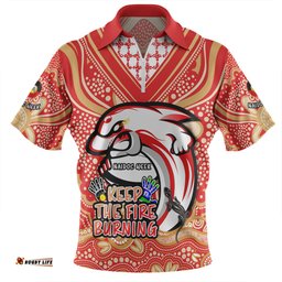 Redcliffe Dolphins Aboriginal Inspired Naidoc Week Custom For Die Hard Fan Supporters Zip Polo Shirt