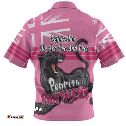 Penrith Panthers Happy Australia Day We Are One And Free V2 Zip Polo Shirt