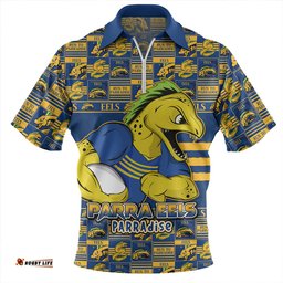 Parramatta Eels Champions Pride Comic Style Zip Polo Shirt