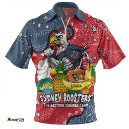 Sydney Roosters Custom Australian Big Things Zip Polo Shirt