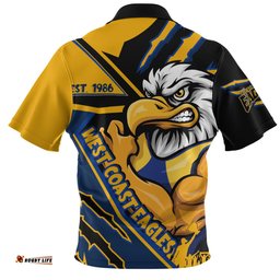 West Coast Eagles Battlefield Glory Gear Zip Polo Shirt