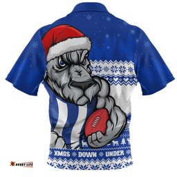 North Melbourne Merry Christmas Down Under Footy Power Style Zip Polo Shirt