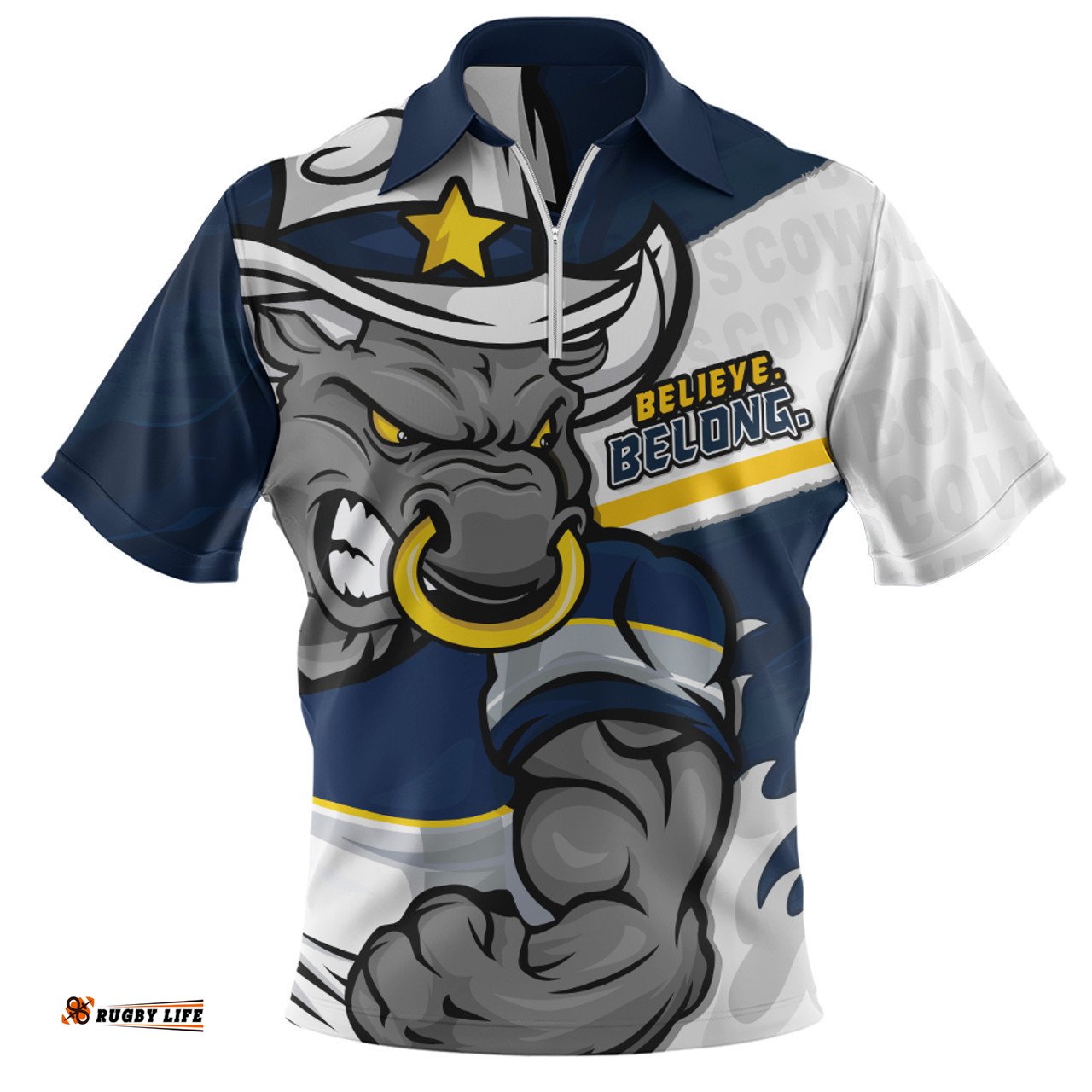 North Queensland Cowboys Defend The Pride Zip Polo Shirt