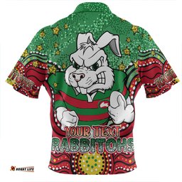 South Sydney Rabbitohs Custom With Aboriginal Inspired Style Of Dot Painting Patterns Zip Polo Shirt