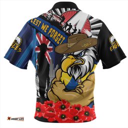 West Coast Eagles Anzac Day Honor United In Spirit Zip Polo Shirt