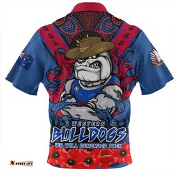 Western Bulldogs Ripped Legacy Of The Game The ANZAC Spirit Lives On Zip Polo Shirt