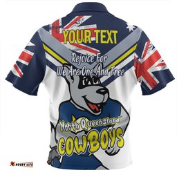 North Queensland Cowboys Happy Australia Day We Are One And Free V2 Zip Polo Shirt