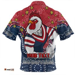 Sydney Roosters Custom Custom With Aboriginal Inspired Style Of Dot Painting Patterns Zip Polo Shirt