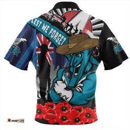 Port Adelaide Anzac Day Honor United In Spirit Zip Polo Shirt