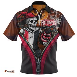 St Kilda Halloween Night Reaper Zipper Zip Polo Shirt