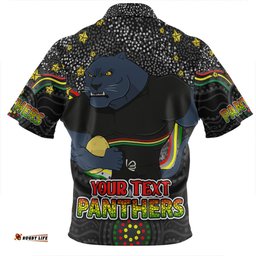 Penrith Panthers Custom Custom With Aboriginal Inspired Style Of Dot Painting Patterns Zip Polo Shirt