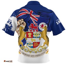 Tasmania Power Pride And Heritage Crest Zip Polo Shirt