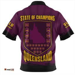 Queensland Maroons Dynasty Of Maroons Zip Polo Shirt
