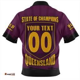 Queensland Maroons Dynasty Of Maroons Zip Polo Shirt