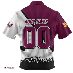 Queensland Maroons Origin Battleground Maroons Unleashed Zip Polo Shirt